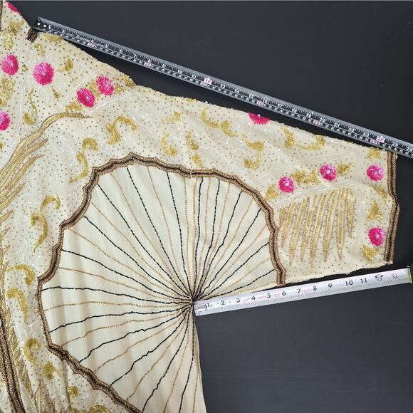 VTG Gunit Silk Beaded Kimono Jacket Womens Size 24 Art Deco 1920's Artsy Flapper - Picture 15 of 16